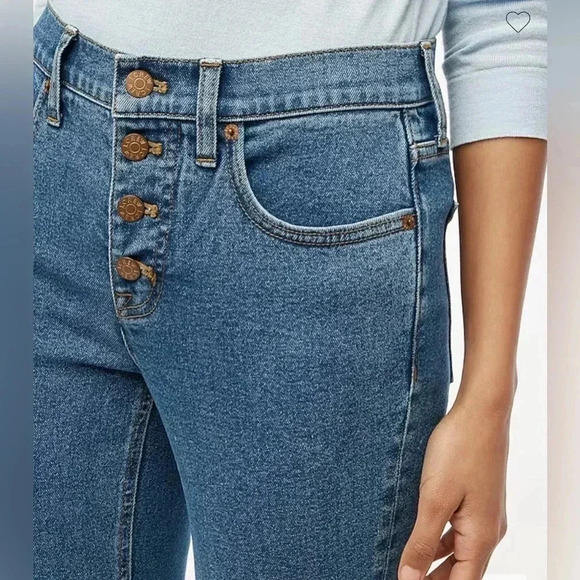 J Crew Jeans Flare Cropped Midrise All Day Stretch Denim Blue NWT Size 27 - Picture 2 of 12